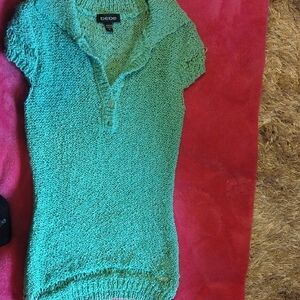 Bebe Turquoise Knit Tunic Top